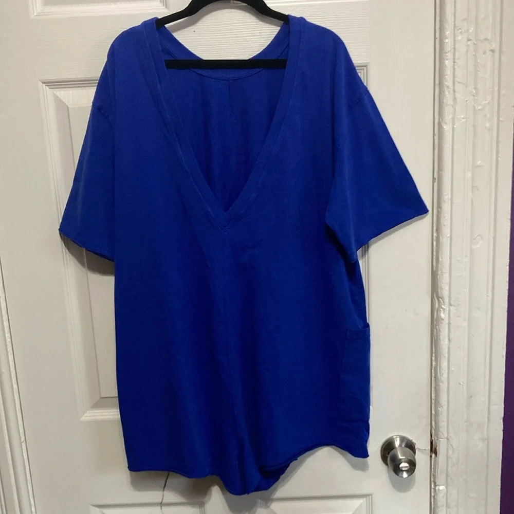 Free People Movement‎ Electric Blue Hot Shot Tee Romper NWT Size S - Picture 6 of 7
